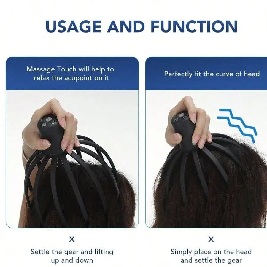 Electric Scalp Massager Rechargeable And Stress Relief
