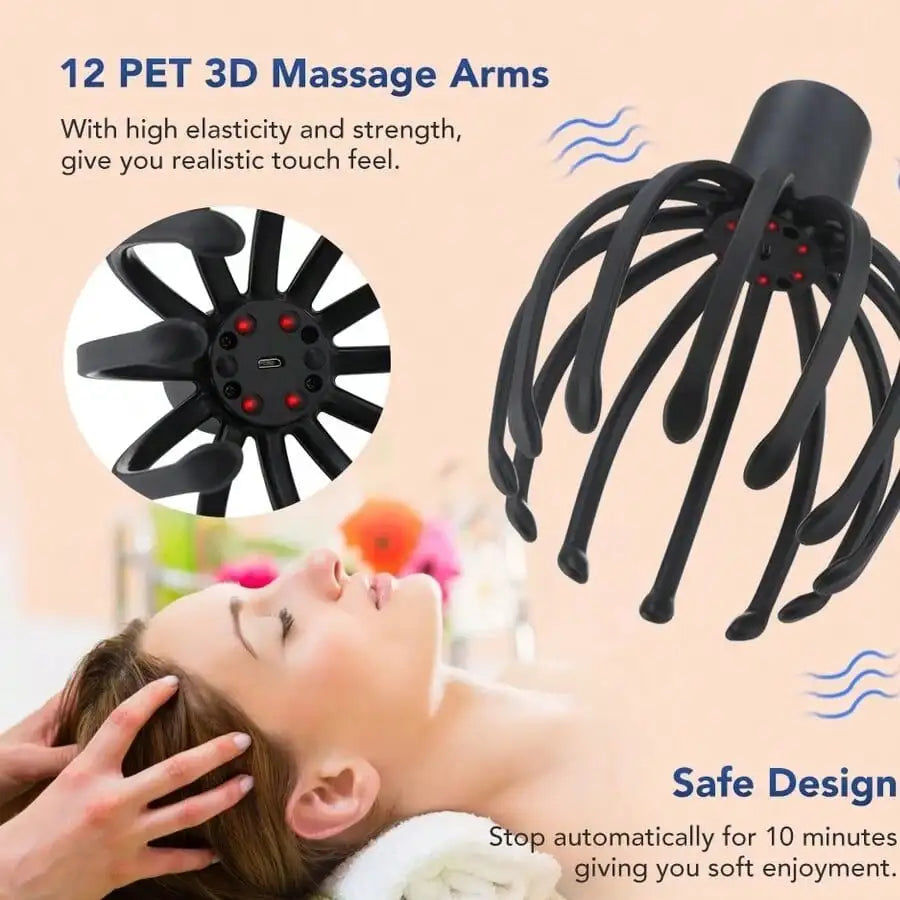 Electric Scalp Massager  Rechargeable And Stress Relief